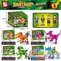 SHENG YUAN SY 1503A 1503B 1503C 1503D non Lego XÂY DỰNG 4 CON KHỦNG LONG bộ đồ chơi xếp lắp ráp ghép mô hình Jurassic World DINOSAURS COMING Thế Giới Khủng Long 760 khối