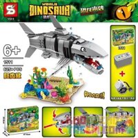 SHENG YUAN SY 1511 non Lego SHARK RĂNG KHỔNG LỒ bộ đồ chơi xếp lắp ráp ghép mô hình Jurassic World DINOSAUR WORLD Thế Giới Khủng Long 625 khối
