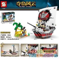 SHENG YUAN SY 1555 non Lego ĐẠI DƯƠNG PHIÊU LƯU bộ đồ chơi xếp lắp ráp ghép mô hình Pirates Of The Caribbean ISLAND STORM Cướp Biển Vùng Caribe 367 khối