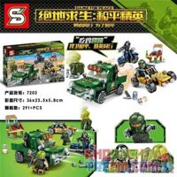 SHENG YUAN SY 7203 non Lego ĂN THỊT GÀ bộ đồ chơi xếp lắp ráp ghép mô hình Game For Peace Chiến Đấu Cho Hòa Bình 291 khối