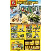 SHENG YUAN SY SY1328A 1328A SY1328B 1328B SY1328C 1328C SY1328D 1328D non Lego ĂN CHICKEN BATTLEFIELD 4 TRONG 1 bộ đồ chơi xếp lắp ráp ghép mô hình Game For Peace Chiến Đấu Cho Hòa Bình 587 khối