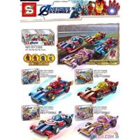 SHENG YUAN SY SY1355A 1355A SY1355B 1355B SY1355C 1355C SY1355D 1355D non Lego Ô TÔ LÙI 4 CÔNG THỨC 1 SPIDER FORMULA STEEL US TEAM THANOS bộ đồ chơi xếp lắp ráp ghép mô hình Super Heroes Siêu Nhân Anh Hùng 684 khối