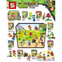 SHENG YUAN SY SY1411 1411 non Lego 8 NHÂN VẬT NHỎ RAU CÂU HOA KIM CHÂM ĐỎ XE TÊN LỬA CÀ RỐT ĐÈN ĐƯỜNG CỎ BA LÁ HƯỚNG DƯƠNG PHÁO DỪA BÌNH NGÔ bộ đồ chơi xếp lắp ráp ghép mô hình Plants Vs Zombies PLANTS VS. ZOMBIES Hoa Quả Nổi Giận 235 khối