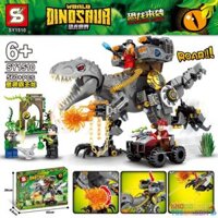 SHENG YUAN SY SY1510 1510 non Lego CẤP LẠI OVERLORD bộ đồ chơi xếp lắp ráp ghép mô hình Jurassic World DINOSAURS COMING Thế Giới Khủng Long 560 khối