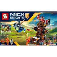 SHENG YUAN SY SY800 non Lego ĐỘNG CƠ VÂY HÃM NGÀY TẬN THẾ CỦA ĐÔ ĐỐC BALROG bộ đồ chơi xếp lắp ráp ghép mô hình Nexo Knights GENERAL MAGMAR'S SIEGE MACHINE OF DOOM Hiệp Sỹ Nexo 327 khối