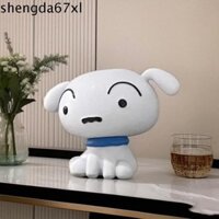 Shengda 1 Bộ Nohara Shiro Hình, Spun Sugar Phim Hoạt Hình Crayon Shin-Chan Hình, Trang Trí Máy Tính Để Bàn Anime Hình Đồ trang trí Dễ Thương Búp Bê Nhỏ Chó Trắng Hình Trang Trí Xe Ô Tô
