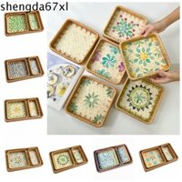 Shengda Mây Vỏ Khay, Dệt Tay Gia Đình Nối Vỏ Mây Giỏ, Ánh Sáng Sang Trọng Trang Trí Mây Dệt Handmade Đĩa Trái Cây Khô Trang Trí Nhà