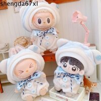 Shengda Ngồi Labubububu Quần Áo Búp Bê, Phù Hợp Với Trang Phục Labubupu Thời Gian Quần Áo Búp Bê, Mũ Thời Trang Hải Quân Áo liền quần Thay Thế 17cm Quần Áo Búp Bê Sang Trọng Quà Tặng Trẻ Em