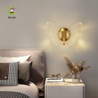Shenjin LED Bướm Đèn Tường Tricolor Điều Chỉnh Đèn Chiếu Sáng Trong Nhà Phòng Ngủ Đầu Giường