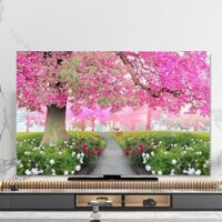 Shenngqcby Thời Trang Phong Cách Mới Nhất TV Cover Phong Cách Mới Tivi Bụi Che Nắng Vải Nghệ Sĩ Dệt Phong Cảnh Bao Da