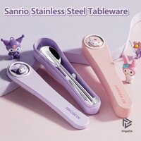 [Shgezm] Bộ đồ ăn bằng thép không gỉ Sanrio Hello Kitty Cinnamoroll My Melody Kuromi Muỗng đũa cầm tay Đồ dùng nhà bếp Quà tặng sinh nhật [MỚI]