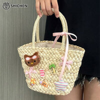 Shi CHEN Da đen Hello Kitty Dopamine Túi dệt Giỏ rau Túi xách