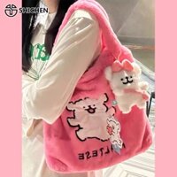 Shi chen maltese Túi Xách Đeo Vai Sức Chứa Lớn Hình Chú Chó Lông Xù Màu Hồng Nữ Tính Dễ Thương Và Đa Năng