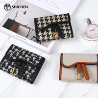 SHI CHEN Ví Gấp Ba Sức Chứa Lớn Có Khóa Cài d Thời Trang Châu Âu Cổ Điển Đa Năng Giản Dị Dễ Phối Đồ Dành Cho Bạn Nữ