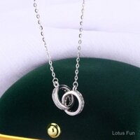 SHIA 999 bạc đôi Vòng cổ  Hình dạng vòng đôi cao cấp cảm giác nhỏ thiết kế ánh sáng sang trọng thanh lịch khí chất cá tính thời trang xương đòn chuỗi