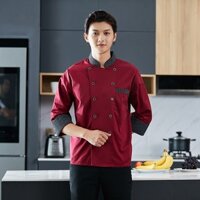 [Shihang Chef Quần áo 1] Quần áo đầu bếp dài tay nhà bếp nam ẩm thực phương Tây logo khách sạn Quần áo mùa thu đông Quần áo làm việc Quần áo nữ.A6 A6