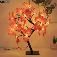 SHIHE Đèn LED cây mới, Đèn hoa anh đào, Đèn hoa hồng, Đèn lá phong, Đèn ngủ trang trí Giáng sinh
