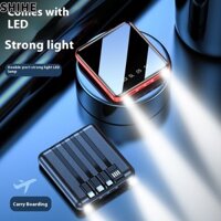 SHIHE Sạc dự phòng dung lượng lớn di động siêu mỏng 20000 mAh kèm cáp sạc nhanh tích hợp