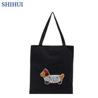 Shihui Túi đeo vai nữ dễ thương chó dachshund thời trang đa năng túi vải dung tích lớn