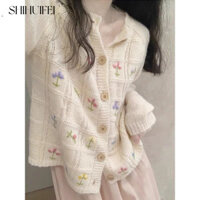 SHIHUIFEI áo len cardigan áo khoác cardigan Korean Stylish Casual Trendy WMJ24802UY 34Z240823