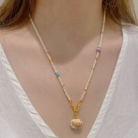 Shijia Ngọc Trai Niche Thiết Kế Dopamine Màu Voi Tốt Lành Vòng Cổ Trang Sức Nữ Quà Tặng 25.1.9