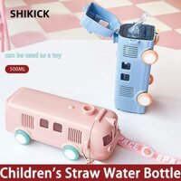 Shikick Cốc Nước Ống Hút Trẻ Em, Bình Nước Xe Buýt Nhựa Dễ Thương Cho Bé, Đồ Chơi Đầu Máy Nhỏ Hình Ô Tô Di Động Uống Tumbler Mùa Hè