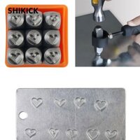 Shikick Letter Punch Craft Tool Kit Die Marker Stamp Da Khắc Dụng Cụ Hình Trái Tim Punch