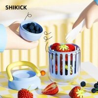 Shikick Salad Shaker Cup, Nắp kín có ngăn nĩa Cốc trái cây chống rò rỉ, Hộp cơm trưa hai lớp di động có thể kéo được với cốc ăn sáng thoát nước Đồ dùng hộp đựng thực phẩm