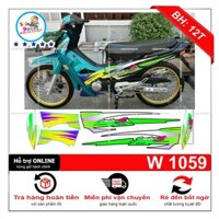 [SHIN DECAL] Tem xe wave 110 smile S xanh ngọc đen