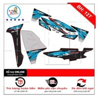 [SHIN DECAL] Tem xe wave a 110 cá mập xanh đen