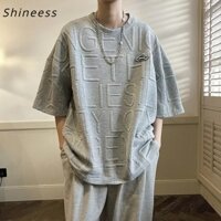 [Shineess] Áo Thun Tay Ngắn Dáng Rộng Phong Cách Thời Trang Mỹ Cho Nam Giới