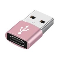 Shining Multicolor  USB to USB C Converter Adapter for Laptop PC - Rose Gold