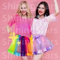Shiningstars 2 chiếc Váy khiêu vũ tuyn dành cho người lớn Váy Tutu cầu vồng