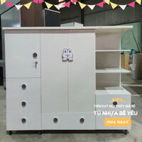 [Ship 0Đ] Tủ quần áo trẻ em tay nắm hình gấu dễ thương nhựa Đài Loan NEW 100%