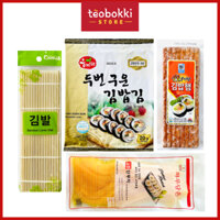 [SHIP HCM] Combo 4 món nguyên liệu cuộn kimbap (rong biển, củ cải vàng, thịt nướng, mành cuộn)