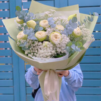 [SHIP HOẢ TỐC] Bó hoa sen trắng mix baby sao