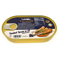 (Ship hỏa tốc) Cá Trích Hun Khói Ngâm Dầu, Premium Seafood, Naturally Smoked Sprats in Oil (190g)