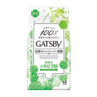 (Ship hỏa tốc) GATSBY -  Khăn Ướt Sạch Da Ngăn Ngừa Mụn, Facial Wipes Acne Care Type R, 42 Tờ (20 x 20cm)