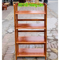 (Ship hỏa tốc) Kệ sách dài 65cm, 4 tầng gỗ cao su tự nhiên