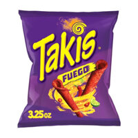 (Ship hỏa tốc) TAKIS - Bánh Ngô Giòn Vị Chua Cay, Fuego, Hot Chilli Pepper & Lime Tortilla Chips, 3.25 oz (92.3g)