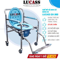 (SHIP HOẢ TỐC TPHCM) Ghế Bô Vệ Sinh Có Bánh Xe, Bô Tròn, Có Gác Chân Lucass GX-300 (GX300)