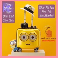 (SHIP HOẢ TỐC) VALI MINION KÉO VUÔNG SIZE 18 CHO BÉ TRAI GÁI