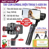 💖Ship Hỏa Tốc💖Tay Cầm Gimbal Bluetooth Chống Rung 3 Trục Cho Điện Thoại 3-Axis H4 Cao Cấp Tương Thích Với IOS Android