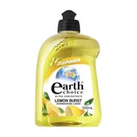 (ShipHỏaTốc) EARTH CHOICE - Nước Rửa Chén Đậm Đặc Hương Chanh, Ultra Concentrate Dishwashing Liquid, Lemon Burst (500ml)