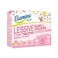 (ShipHỏaTốc) ETAMINE DU LYS - Viên Giặt Quần Áo Hữu Cơ Hương Hoa Cotton, Lessive Format Tablettes, Blanc & (900g)