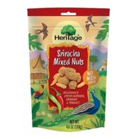(ShipHỏaTốc) HERITAGE - Hỗn Hợp Hạt Khô Tẩm Tương Ớt Sriracha, Sriracha Mixed Nuts, 4.6 oz (130g)