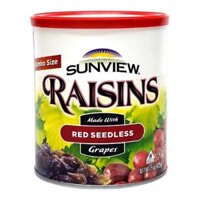 (ShipHỏaTốc) SUNVIEW - Nho Đỏ Khô Mỹ, California Red Seedless Raisins, Jumbo Size, 15 oz (425g)
