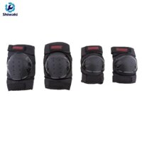 Shiwaki 4 Xe Máy Motocross Khuỷu Tay Và Miếng Lót Đầu Gối Bảo Vệ Áo Giáp Bộ Màu Đen