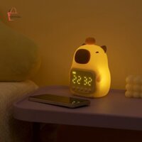 Shngki Dễ Thương Sạc Lại Trẻ Em Đồng Hồ Báo Thức Đèn Ngủ Cảm Ứng Ngáy Luôn Bật Màn Hình Để Bàn Đồng Hồ 12 / 24H Đồng Hồ LED Báo Thức MNS