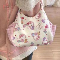 Shngki Dễ Thương Sanrio Hello Kitty Túi Cầm Tay Đi Làm Túi Bé Gái Ngọt Ngào Di Động Túi Ăn Trưa Du Lịch Dung Tích Lớn Túi Bảo Quản Quà Tặng Sinh Nhật MNS